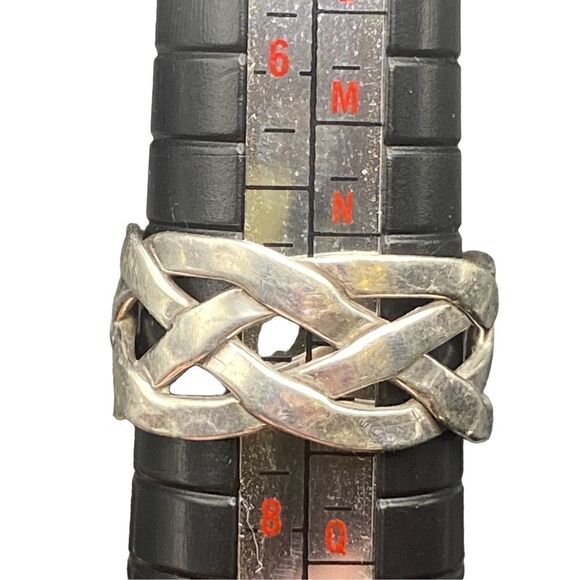 Sterling Silver 925 Open Weave Celtic Knot Ring - Wedding Band size 7.5 - Picture 7 of 11